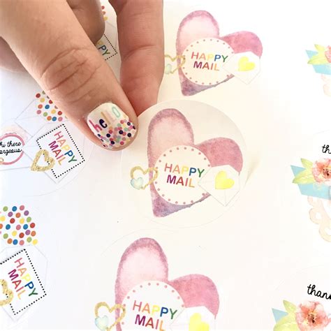 Happy Mail Envelopes Heart RAINBOW Variety Stickers | Etsy