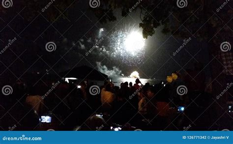 Fireworks in Oahu Island Hawaii USA Stock Photo - Image of celebration ...