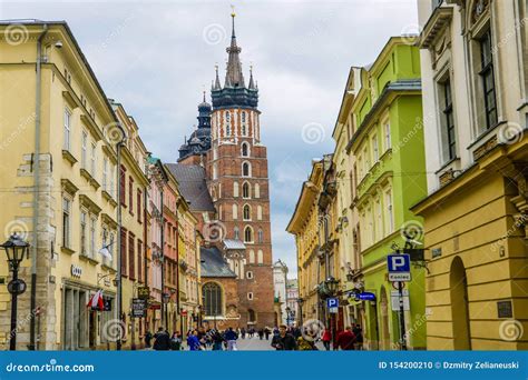 Krakow, Poland - May 21, 2019: Beautiful Ensemble of Main Market Square with Its Medieval ...