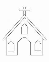 Simple Church Drawing Sketch Coloring Page sketch template