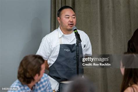 Chef Hooni Kim speaks during Dinner with Hooni Kim and Carlton McCoy ...