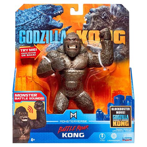 "Godzilla vs Kong Deluxe Battle Roar Kong Toy with Sound - 7"" Tall" - Walmart.com