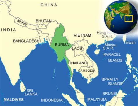 Map of Burma Myanmar - Burma or Myanmar map (South-Eastern Asia - Asia)