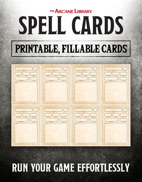 Printable Dnd Spell Cards - Printable World Holiday