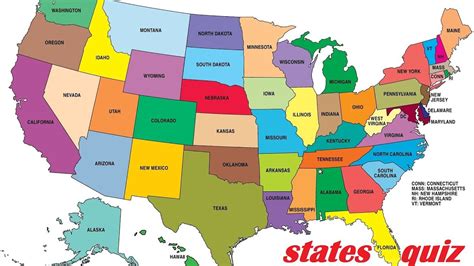 50 States Quiz Printable