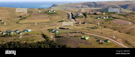 rural african landscape with huts and settlements, transkei, eastern ...