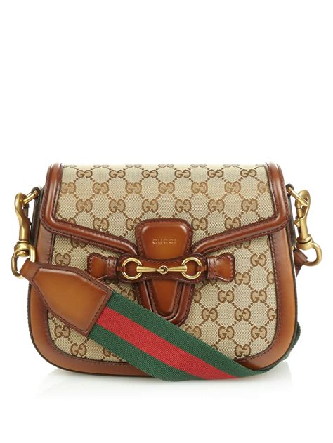 Lyst - Gucci Lady Web Medium Shoulder Bag in Brown