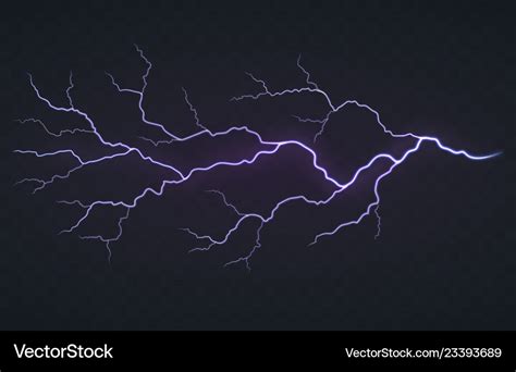 Flash of lightning thunderstorm on a black Vector Image