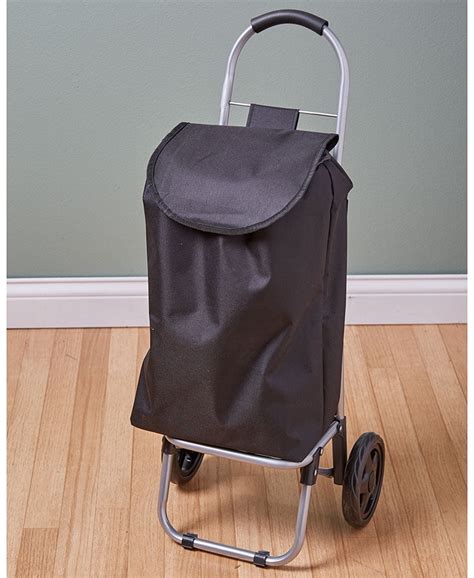 The Lakeside Collection Multipurpose Folding Utility Cart with Tote - Black - Walmart.com