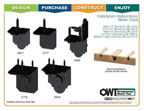 Installation Instructions Rafter Clips (517-56617-18, 38) by OZCO ...