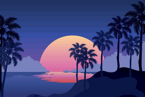 beach sunset poster 21379574 Vector Art at Vecteezy