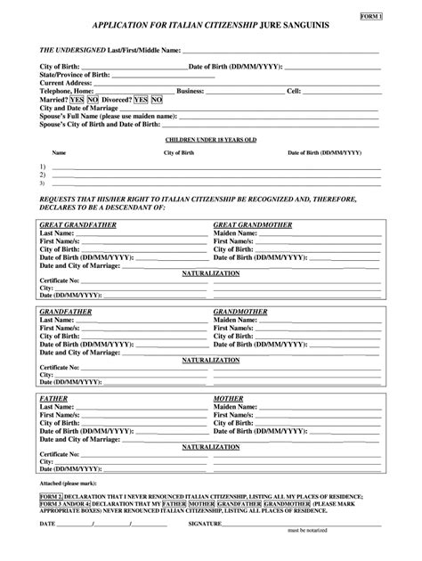 Italian Passport Application Form Australia - Printable Form 2024