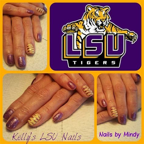 My purple & gold tiger stripe LSU nails. Follow Nails by Mindy on ...