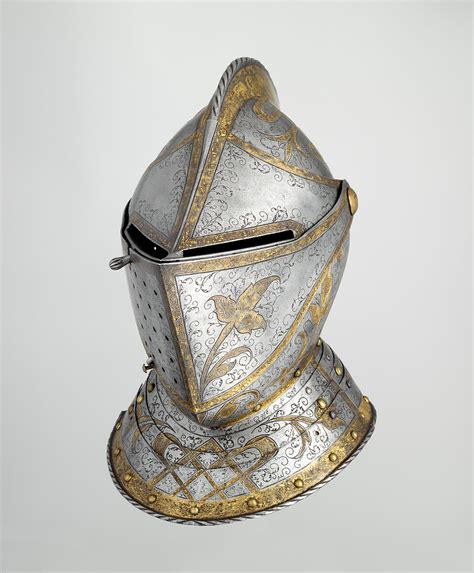 Close Helmet from a Garniture Made for a Member of the d'Avalos Family | German, Augsburg | The Met