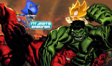 metal sonic and red hulk vs Hulk and Sonic by rsuam1 on DeviantArt