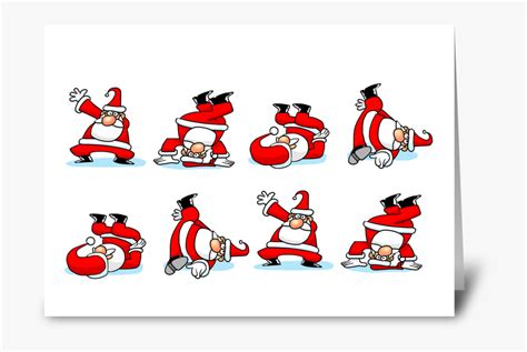 Santa Breakdances Greeting Card - Cartoon , Free Transparent Clipart ...