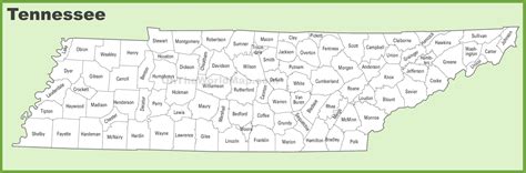 Printable Tennessee County Map