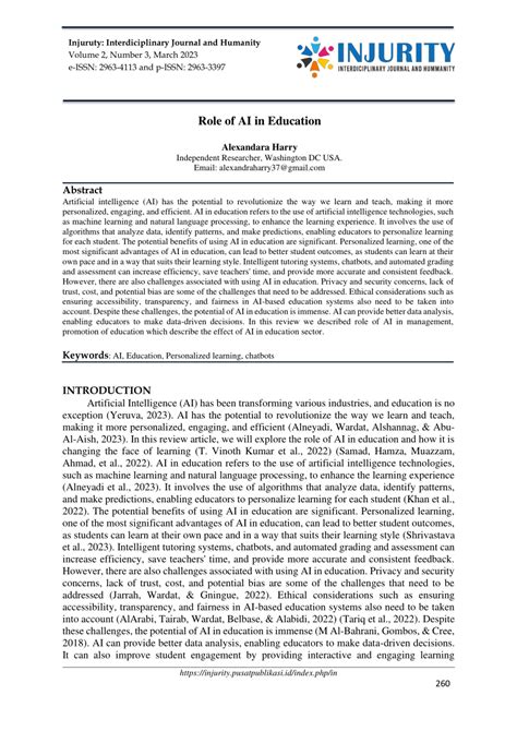 (PDF) Role of AI in Education