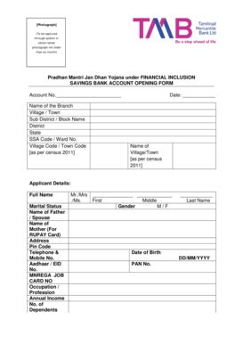 PMJDY Savings Bank Ac Application Form Format Adobe - Tmbin - Tmb - Fill and Sign Printable ...