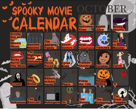 October spooky movie calendar – Manual RedEye