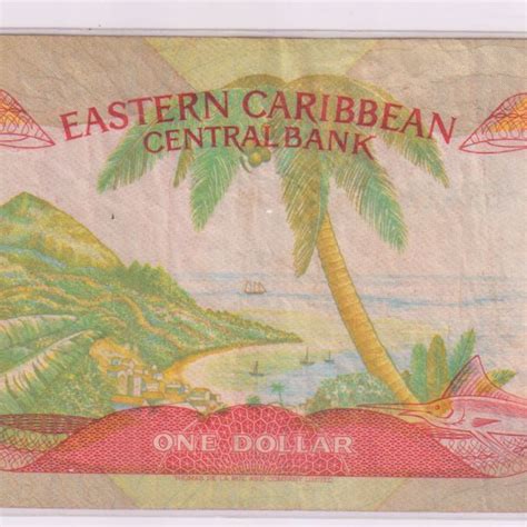 St. LUCIA , East Caribbean 1 dollar used currency note - KB Coins & Currencies