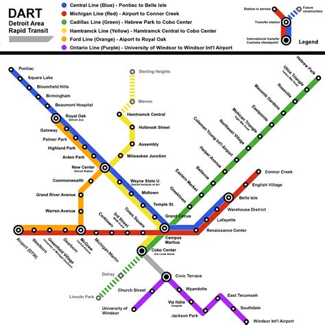 Damn Arbor: Fantasy Detroit Rail Map