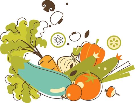 Premium Vector | Vegetables in line art sketch style