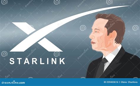 Elon Musk And Starlink Logo. Internet Technologies From Elon Musk Illustration | CartoonDealer ...