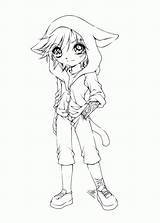 Anime Wolf Girl Coloring Pages sketch template