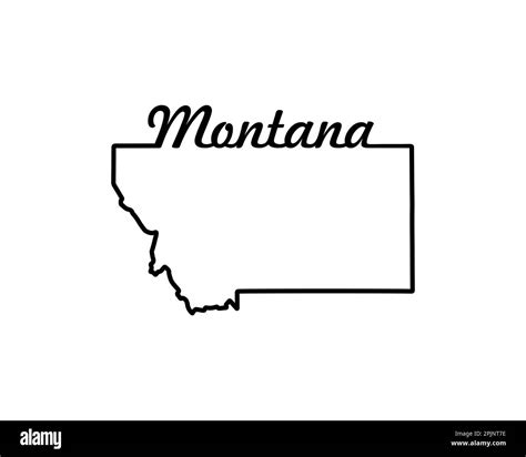 Montana state map. US state map. Montana outline symbol. Retro ...