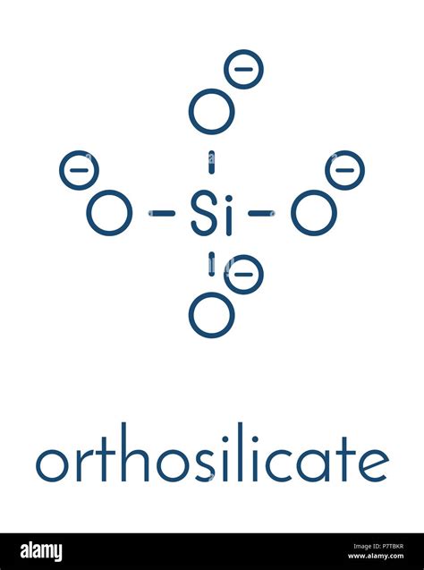 Orthosilicate (silicon tetroxide, silicate) anion, chemical structure. Skeletal formula Stock ...