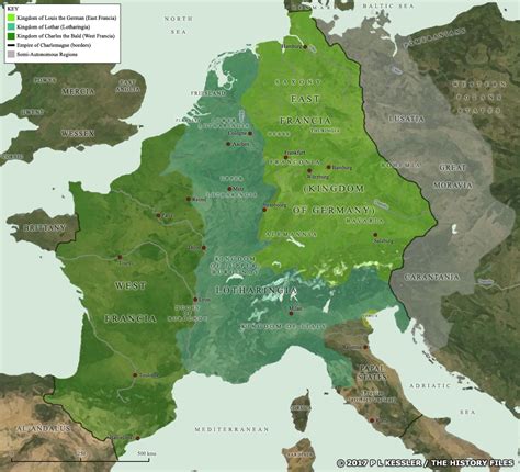 Map of the Frankish Empire AD 843