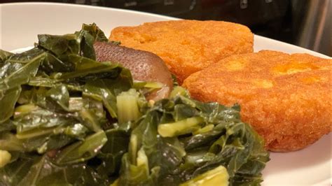 Hot Water Cornbread & Fresh Collard Greens (Complete Tutorial) - YouTube