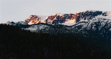 Morning View on Snow Mountains while Sunrise Stock Photo - Image of nature, canada: 97830086