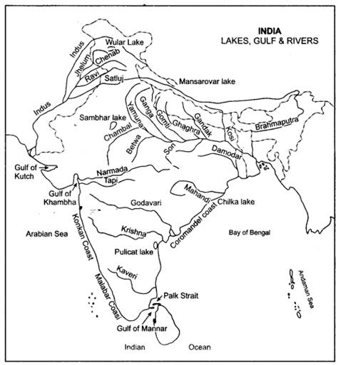 Image result for india rivers map with names | Map outline, Indian ...