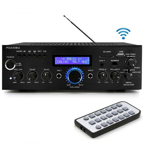 PYLE PDA5BU - Compact Bluetooth Stereo Amplifier - Home Desktop Stereo ...