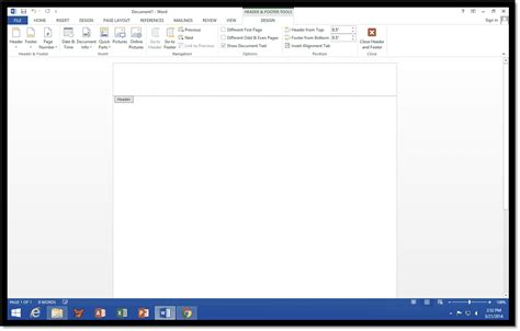 How to Access the Header Area in Microsoft Word 2013 - TeachUcomp,