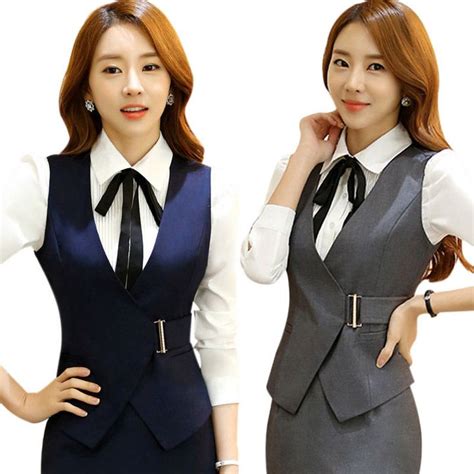 $14.82 - Women Formal Vest V-Neck Waistcoat Office Bank Uniform Slim ...