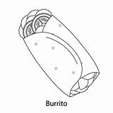 Burrito Web Icons Fast Food In Line Style Coloring Page  sketch template