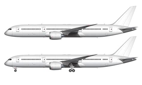 Boeing 787-9 blank illustration templates – Norebbo