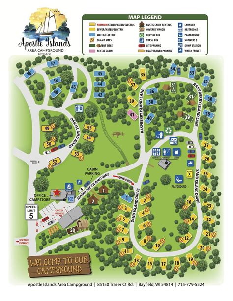 Campground Map | Apostle Islands Area Campground and RV Park | Rv parks ...