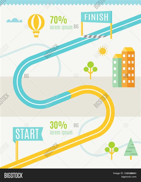 Road Map Infographics Vector & Photo (Free Trial) | Bigstock