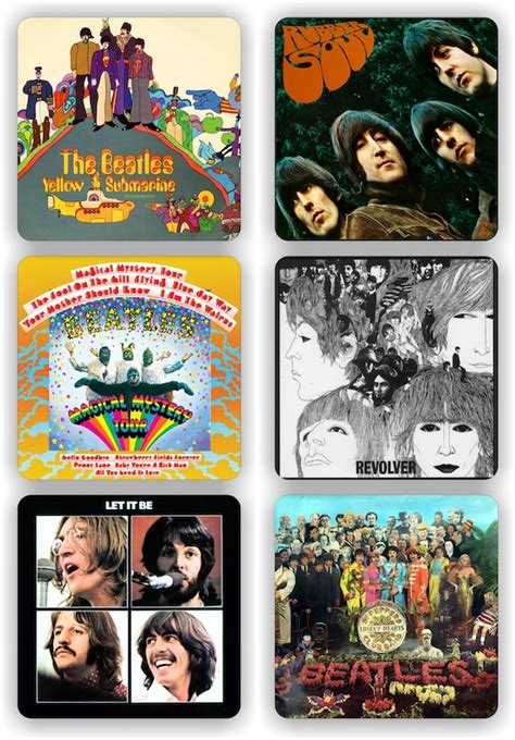 The Beatles Iconic Record Sleeve Covers Six Pack Coaster Set - Etsy