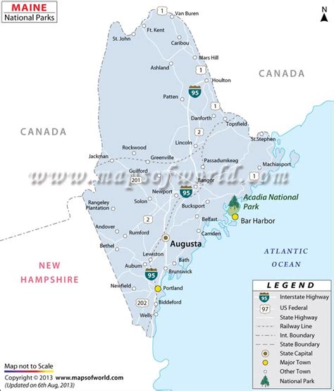 Maine National Parks Map | National Parks in Maine