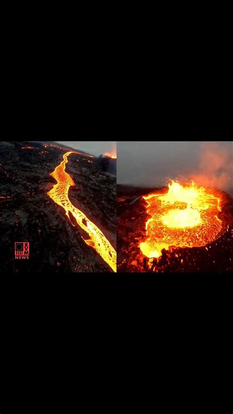 Incredible Drone Footage Of Volcano Eruption Threating Locals In Iceland