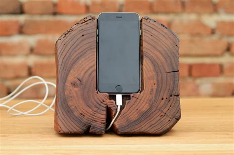 Wooden Desk Organizer, Office organizer, Phone station, Solid wood iPhone holder, Desk ...