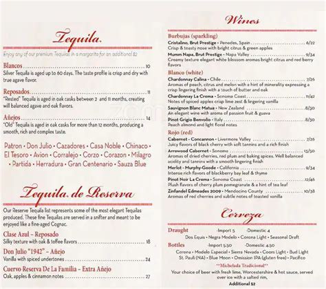 Menu at Maria Maria restaurant, Walnut Creek