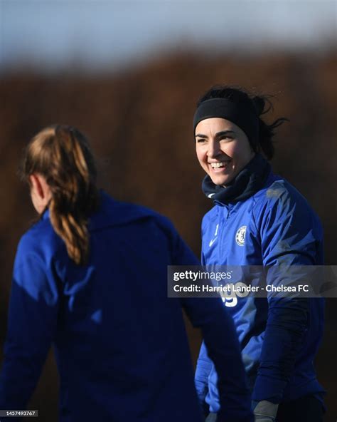 Zecira Musovic of Chelsea reacts during a Chelsea FC Women's Training ...