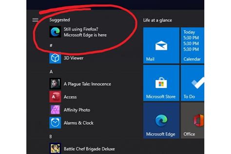 Microsoft uses Start menu ads to promote its Edge browser