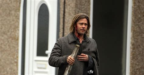 Brad Pitt was in character for World War Z reshoots. | Brad Pitt Gets Bloody For World War Z ...